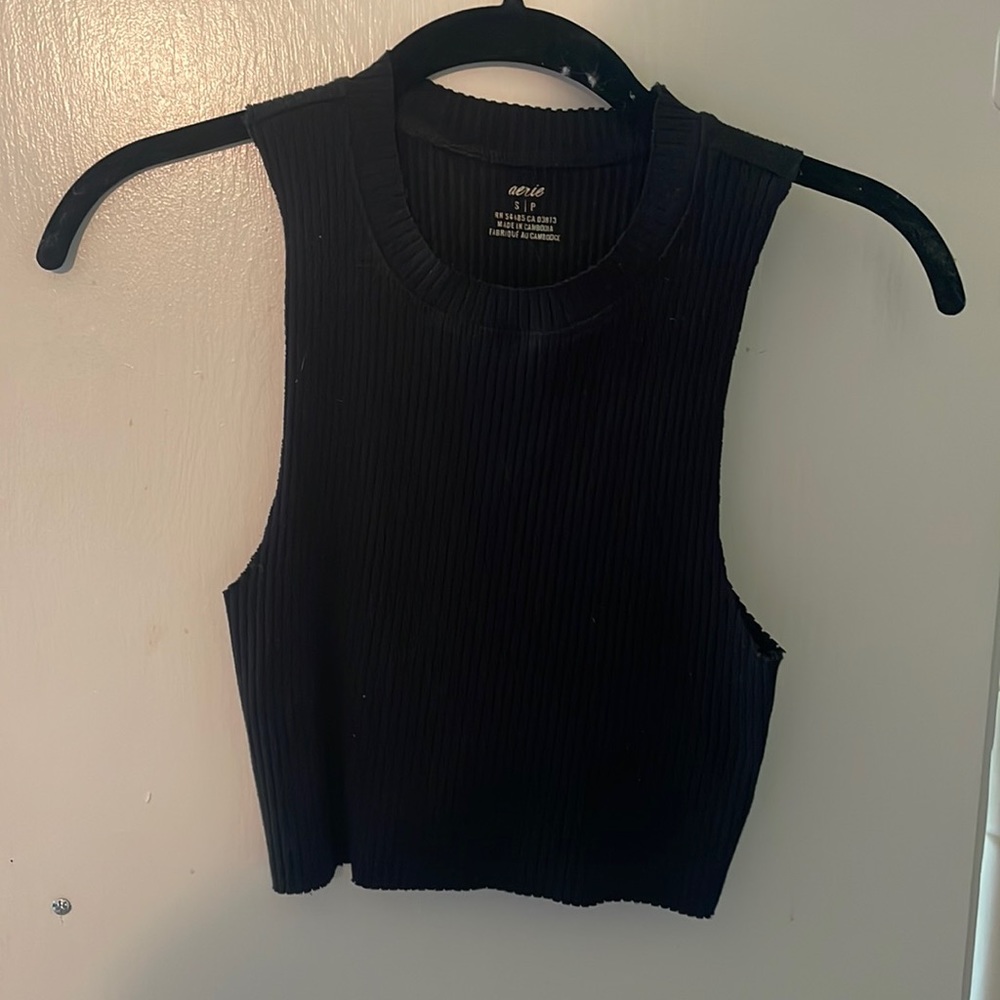 Black Cropped Tank Top